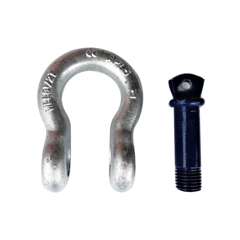 Alças de líra de elevação personalizadas galvanizadas forjadas Anchor Shackle por OEM Steel Forgings